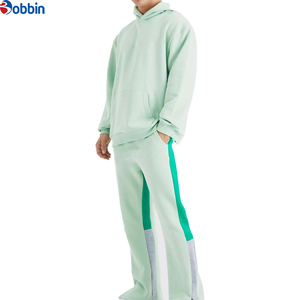 Nuevo Conjunto Deportivo para Hombre, Color Verde Claro, Sudadera con Capucha, Pantalones Largos, Color Sólido, Corte Holgado Informal y Transpirable - Product Image 1