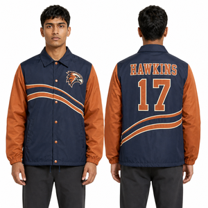 เสื้อโค้ช Heat Transfer Coaches Jacket TackleTwill สกรีนพิมพ์ลายด้วยความร้อน กระดุมเต็มตัว เนื้อผ้านุ่ม สวมใส่สบาย กันลม ยืดหยุ่นได้ดี ตะเข็บเสริมความแข็งแรง - Product Image 2
