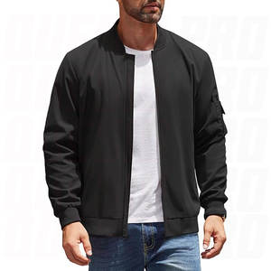 Chaquetas bomber ligeras para hombre, chaqueta cortavientos informal para primavera y otoño, abrigo ligero con cremallera y bolsillo, para uso diario al aire libre. - Product Image 1