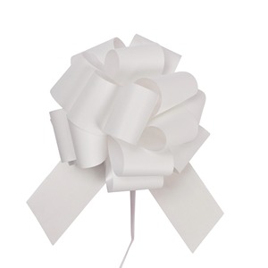 Wholesale Double Faced Polyester White Satin Curlie <b>Bow</b> <b>Gift</b> Ribbon Solid Color Wedding Decoration Woven Beautiful Style - Product Image 1