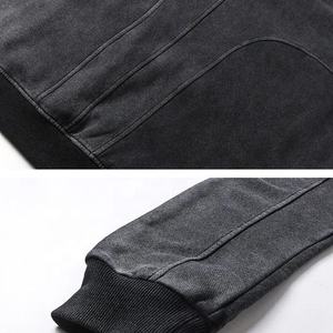 Acid Wash Symmetrical Design Embroidered Panel Men's Hoodies and <b>Sweatshirts</b> Streetwear Y2K Heavy GSM Vintage Button up Hoodies - Product Image 3