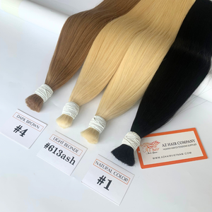 Cheveux vietnamiens en vrac couleur personnalisée extensions droites naturelles pleine épaisseur matières premières inférieures - Product Image 1