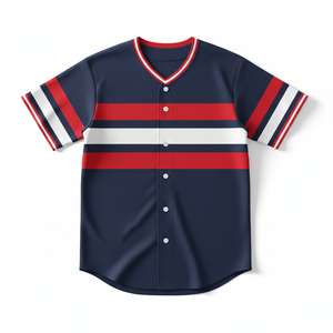 Camiseta de Béisbol y Sóftbol Retro Personalizada, Uniforme Transpirable con Números y Nombre del Equipo Impresos por Transferencia de Calor, Cuello en V Corto, Secado Rápido 100% - Product Image 1