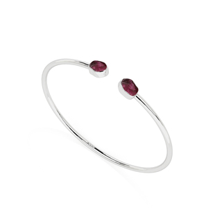 Premium 925 Sterling Silver High Finish Trendy Adjustable Twister <b>Bracelet</b> Bangles Pink Tourmaline Gemstone Rough Shape Bezel - Product Image 1