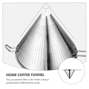ที่ร่อนแป้งผงกาแฟทรงกรวยทำจากสเตนเลสสตีลมีด้ามจับลวด - Product Image 5