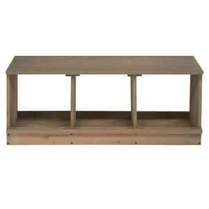 กล่องวางไข่ไก่แบบไม้ กล่องรังไก่สำหรับวางไข่ มี 3 ช่อง สำหรับไก่และเป็ด - สีเทา - Product Image 2