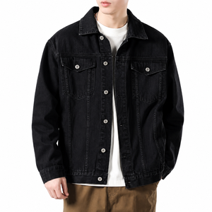 Chaqueta Vaquera para Hombre, Corte Regular, Cuello Camisero, Cierre de Botones, Color Sólido, Estilo Casual con Bolsillo, Precio Bajo - Product Image 1