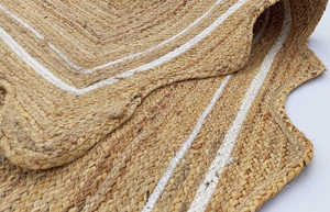 Scalloped Edge Jute <b>Rug</b> Custom Size Handmade Braided <b>Natural</b> <b>Fiber</b> Round Bohemian Eco-Friendly Non-Slip Low Pile Floor - Product Image 2