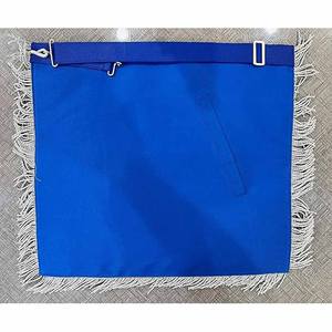 SialkotCrafts Delantal Masónico Past Master de piel de cordero pura bordado a mano con hilo de lingote y cadena con cuentas - Product Image 3