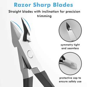 Alicates Profesionales para Uñas de Acero Inoxidable Negro Alemán con Apertura de Mandíbula Ancha y Diseño Portátil para Uso en Dedos - Product Image 5