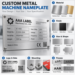 Placa de Identificación de Acero Inoxidable Grabada, Placa de Identificación de Equipos Personalizada para Fabricantes de Maquinaria - Product Image 6