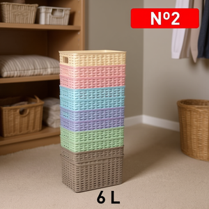 Colorful <b>Plastic</b> Storage <b>Basket</b> CESTA RATTAN N2 29*19.5CM - Product Image 3