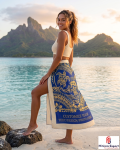 Pareo de Playa Personalizado con Estampado Tropical para Mujer, Cubre Traje de Baño, Mezcla de Poliéster y Algodón, Ancho de 58/60 Pulgadas - Product Image 2