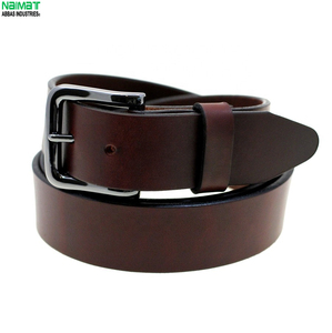 Cinturón de Cuero Genuino para Hombre, Estilo Casual, de Piel de Vaca, Color Marrón Sólido, Hebilla Plateada Rectangular, Resistente, para las Dos Estaciones, NAIMAT ABBAS - Product Image 5