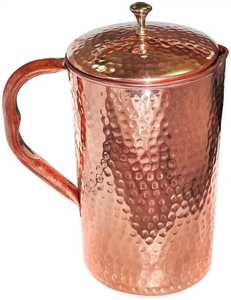 Plain Pure Copper Water <b>Jug</b> with Lid Ayurvedic Drinkware Pitcher for Health Hotel Restaurant Catering Serveware Supplies - Product Image 6