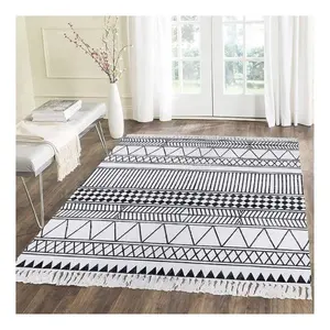 现代冷白浪设计区可洗地垫波西米亚民族地毯刺绣软棉现代设计卧室地毯