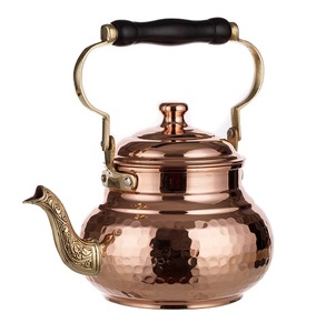 Direct Factory Supply Unique Stylish Designer Engraved Prime Quality Brass Gold Plated Tea Pot With <b>Handle</b> And Top Lid Supplies - Product Image 4