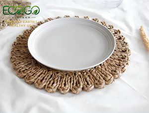 Wholesale Natural <b>Seagrass</b> <b>Placemat</b> Hand Woven Sedge Table Mat Eco-Friendly Round Braided Coaster for Dining & Restaurant - Product Image 1