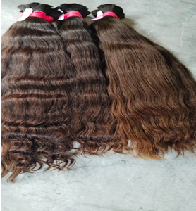 Single Donor Light Brown Virgin Human Hair Natural Unprocessed Soft Smooth Tangle Free Long Lasting Premium Hair Extensions - Product Image 1