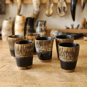 Taza de cuerno de buey de la mejor calidad, regalo único de vajilla vikinga, taza de cuerno pequeña estilo vikingo para beber de forma medieval, al mejor precio. - Product Image 3