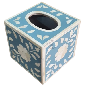 Boîte à mouchoirs en bois avec incrustation de os, faite à la main, support décoratif, cadeau de luxe unique pour la maison, le bureau ou le salon - Product Image 6