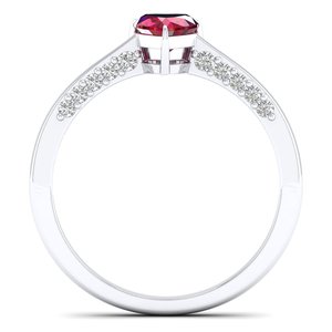 REYES Exquisite Heart Shape 0.5 Carat Red <b>Garnet</b> Gemstone <b>Ring</b> in 925 Sterling <b>Silver</b> VVS Moissanite Engagement <b>Rings</b> For Women - Product Image 4