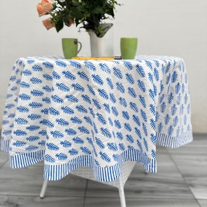 100% Cotton <b>Table</b> Cover Real Hand Block Printed Floral Luxury Style <b>Tablecloth</b> <b>for</b> Celebrations and Party Events - Product Image 2