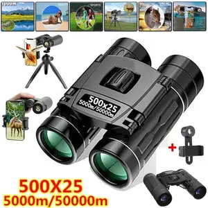 500X25 Portable Hd Zoom 5000M/50000M Jumelles Télescope Puissant Pliant Vision Longue Distance Chasse Camping En Plein Air Sports