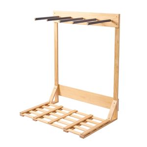Soporte Vertical de Madera de 4 Niveles para Tablas de Surf, Organizador de Tablas Independiente, Exhibidor de 4 Niveles, Estante de Almacenamiento para Tablas de Snowboard y Esquís - Product Image 1