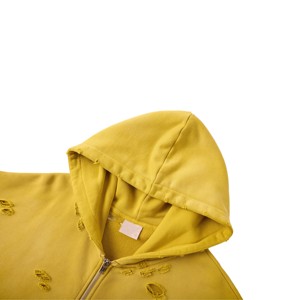 Conjunto Deportivo Amarillo para Hombre con Capucha y Cordón Ajustable, Corte Regular, Largo Completo, Informal de Invierno, Color Sólido, Algodón Transpirable - Product Image 4