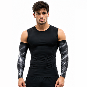 Mangas de compresión deportivas para hombre, personalizadas, transpirables, elásticas, para entrenamiento, correr, ciclismo, soporte atlético y protección. - Product Image 1