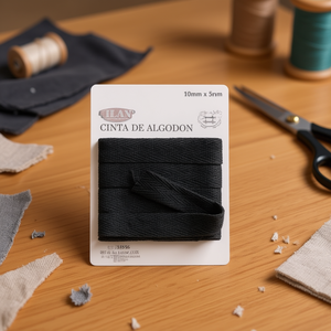 Ilan Cotton Tape 10mm X 5m Black <b>Webbing</b> - Product Image 3