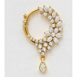 Anillo de nariz tradicional indio con diamantes, estilo étnico clásico, oro con diamantes, precio al por mayor por fabricante, anillo de nariz - Product Image 1
