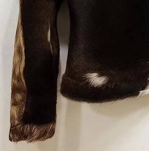 Chaqueta de Cuero Negra Original para Hombre, Chaqueta de Moda de Gamuza con Piel Auténtica, Chaqueta de Pelo de Vaca Genuino de Alta Calidad para Hombre - Product Image 6