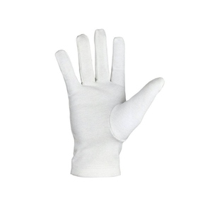 Guantes de Algodón Blancos Personalizados para Maestro Masón de la Logia Azul con Bordado de Compás Cuadrado Plateado, Regalia Ceremonial Masónica - Product Image 2