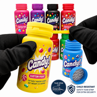 Bocal d'emballage en plastique pour bonbons, avec opercule de sécurité inviolable, bouteille Zantos, canettes de soda de 3,5 oz avec bouchons à déchirure pour bonbons et fleurs