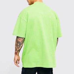 T-shirt surdimensionné à carreaux 100 % coton de haute qualité pour homme, coupe ample et épaules tombantes, personnalisable - Product Image 4