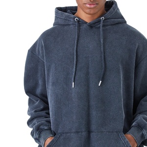 Cosy Luxury Custom Acid washed hoodie Drop Shoulder Hoodies pour homme 100% coton surdimensionné de haute qualité Heavyweight Faded Hoodie - Product Image 6