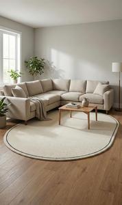 Modern Minimalist <b>Abstract</b> Regular Hand Tufted Wool Anti-Slip Area Rug Soft Plush Carpet for Living Room Bedroom Home Decor - Product Image 4
