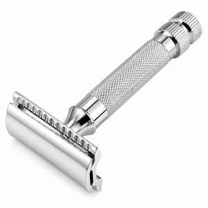 มีดโกนหนวดสแตนเลสแบบโลหะสองด้าน ดีไซน์คลาสสิก หัวหมุนได้ ใบมีดเดี่ยว - Product Image 5