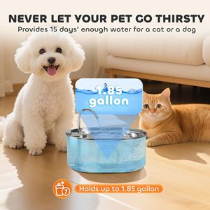 Fontanella per Gatti Ultra Silenziosa da 7L in Acciaio Inox con Filtri per Gatti, Cani e Case con Più Animali Domestici 246 Oz. - Product Image 5