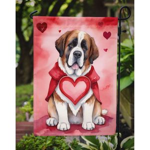 Saint Bernard ธงตกแต่งสวนวาเลนไทน์ของฉันสำหรับตกแต่งกล่องจดหมายและแบนเนอร์ชานบ้านสำหรับเตียงดอกไม้ในลานขนาดเล็กงานศิลปะขนาด - Product Image 3