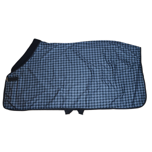 Manta para Caballo Azul con Diseño de Pata de Gallo, Ligera, Transpirable y Cómoda, Elegante Ropa de Establos Ecuestres - Product Image 3