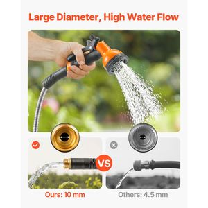 Tuyau d'arrosage de jardin en acier inoxydable robuste de 15 m, anti-rouille, anti-pli, avec buse 10 fonctions, excellent rapport qualité-prix - Product Image 4