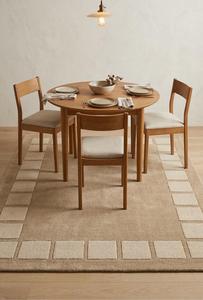 Alfombra de Lana Premium Hecha a Mano, Antideslizante, Abstracta, Minimalista, Beige, con Borde Rectangular, Moderna, para Sala de Estar o Dormitorio, Pelo Medio - Product Image 4