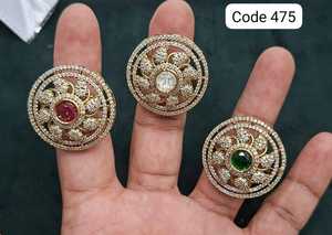 Luxury <b>Gold</b> Plated Floral Halo Cubic Zirconia Statement <b>Ring</b> Adjustable Designer Wedding Party Flower <b>Cocktail</b> <b>Ring</b> for Women - Product Image 2