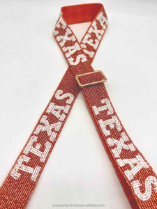 Sports Team Beaded Bag <b>Strap</b> Wholesale Handmade Custom College Gameday Purse <b>Strap</b> Personalized Embroidered Seed Beaded <b>Shoulder</b> - Product Image 4