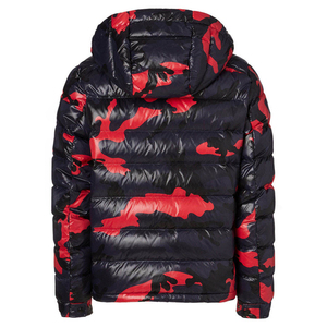 Men's Hooded Puffer Jacket Camouflage Print Down Filled Windproof Casual Winter <b>Coat</b> <b>Zipper</b> Closure Regular Fit - Product Image 2