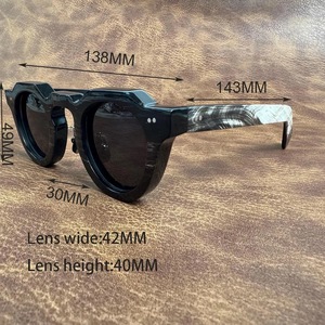 Nuevas Monturas de Gafas de Sol Ópticas de Cuerno de Búfalo Ecológicas y Naturales de ILAHI, Hechas a Mano, Modernas, Rústicas, de Forma Cuadrada, con Diseños Love Angel - Product Image 1