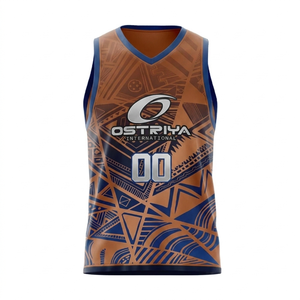 Camiseta de Baloncesto Ostriya International para Hombre, Sin Mangas, Cuello en V, Estampado Geométrico, Absorbe la Humedad, Ajuste Atlético, para Adultos, Todas las Temporadas - Product Image 3